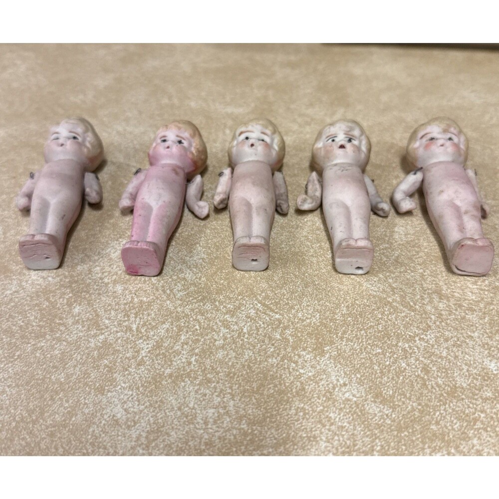 Vintage Occupied Japan Bisque Porcelain Doll Dolls Mini Figurines Jointed Lot 5 - Picture 5 of 14